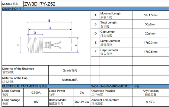 UV 안정기 12VDC 전자식 3W 안정기 UV 소형 전원 살균 세균