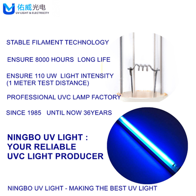 CE ROHS FCC 유리 T8 UVC 소독 램프 10W UV 벽부착 조명등